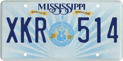 MS license plate XKR514
