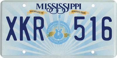 MS license plate XKR516