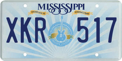 MS license plate XKR517