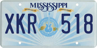 MS license plate XKR518