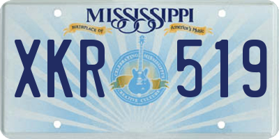 MS license plate XKR519