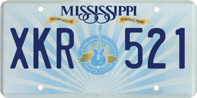 MS license plate XKR521