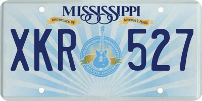 MS license plate XKR527