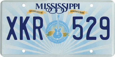 MS license plate XKR529