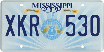 MS license plate XKR530