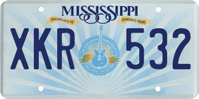 MS license plate XKR532