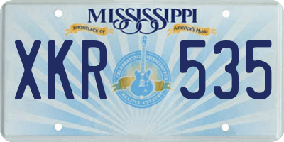 MS license plate XKR535