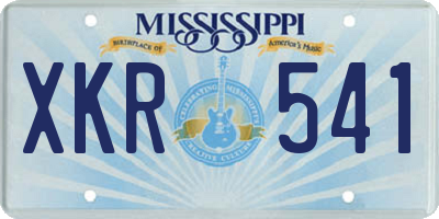 MS license plate XKR541