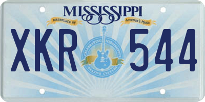 MS license plate XKR544
