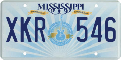 MS license plate XKR546
