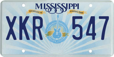 MS license plate XKR547