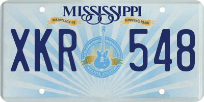 MS license plate XKR548