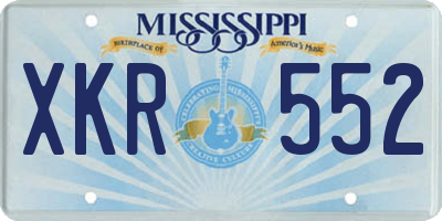MS license plate XKR552