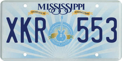 MS license plate XKR553