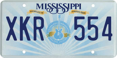 MS license plate XKR554