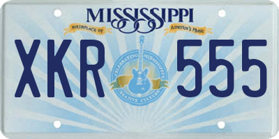 MS license plate XKR555