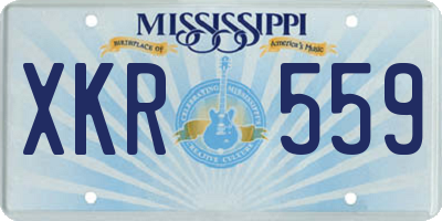 MS license plate XKR559