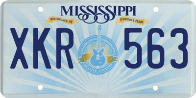 MS license plate XKR563