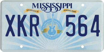 MS license plate XKR564