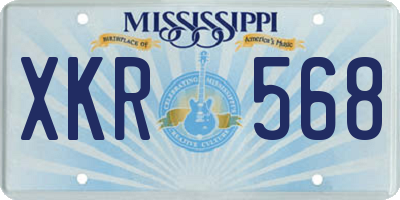 MS license plate XKR568