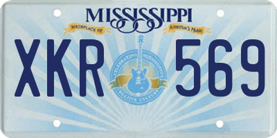 MS license plate XKR569
