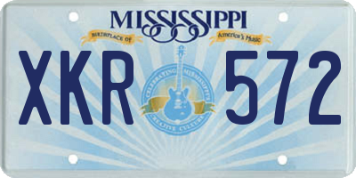 MS license plate XKR572