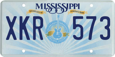 MS license plate XKR573