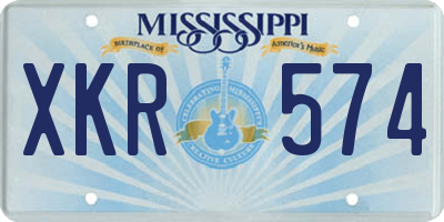 MS license plate XKR574