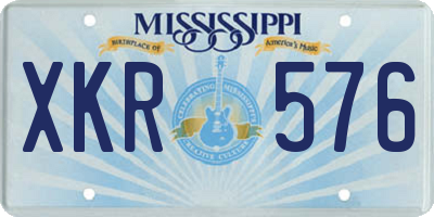 MS license plate XKR576