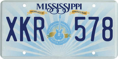 MS license plate XKR578