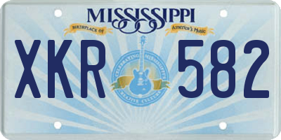MS license plate XKR582