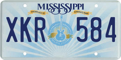 MS license plate XKR584