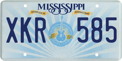 MS license plate XKR585
