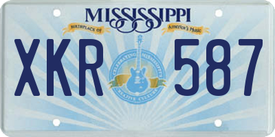 MS license plate XKR587
