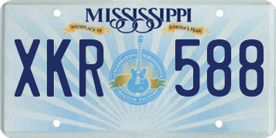 MS license plate XKR588