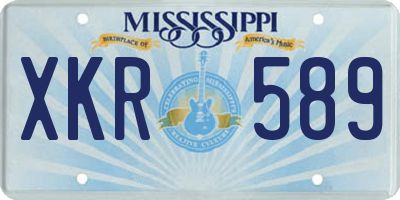 MS license plate XKR589