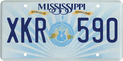 MS license plate XKR590