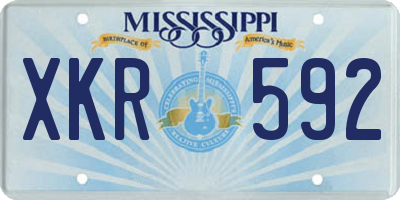 MS license plate XKR592