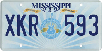 MS license plate XKR593
