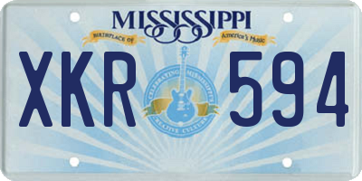 MS license plate XKR594
