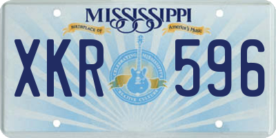 MS license plate XKR596