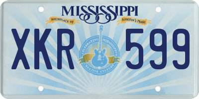 MS license plate XKR599