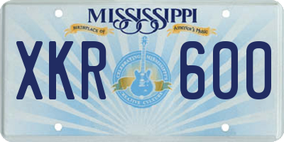 MS license plate XKR600
