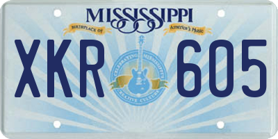 MS license plate XKR605