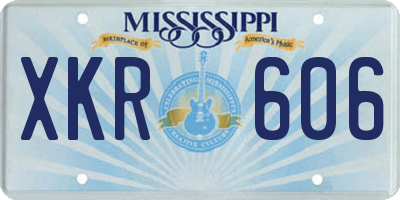 MS license plate XKR606