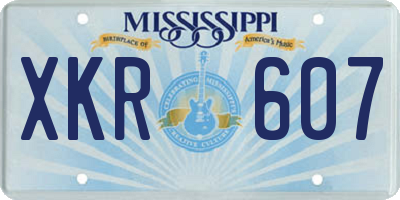 MS license plate XKR607