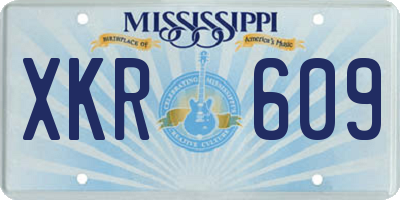 MS license plate XKR609
