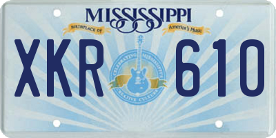 MS license plate XKR610