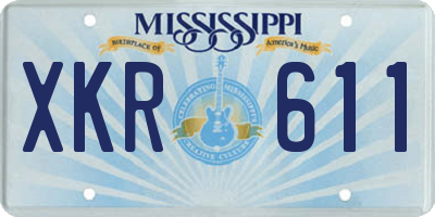 MS license plate XKR611