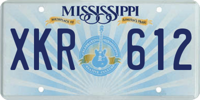 MS license plate XKR612